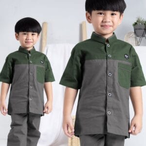Baju Koko Anak Laki Laki 1-8 Tahun Setelan Koko Anak Premium - Izyan
